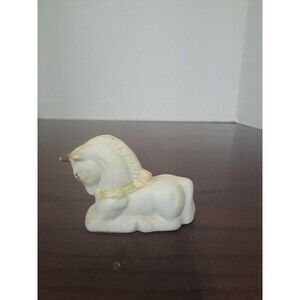Vintage Unicorn With Flowered Garland On Neck Porcelain Bisque